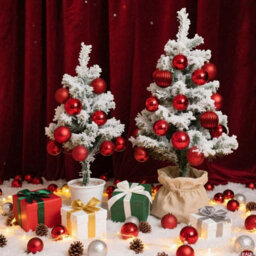 Amorly 36Pack Red Christmas Ball Ornaments,4Cm Small Shatter Resistant Plastic Hanging Baubles, Indoor&outdoor Christmas Tree Decorations - thumbnail 2