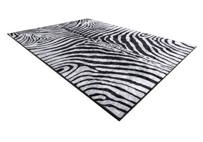 RugsX Miro 51331.803 Washing Carpet Zebra Anti-Slip - Black White 140X190 Cm - image 1