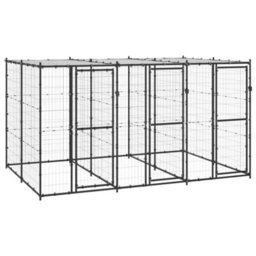 Berkfield Outdoor Dog Kennel Steel With Roof 7.26 M2 - thumbnail 1