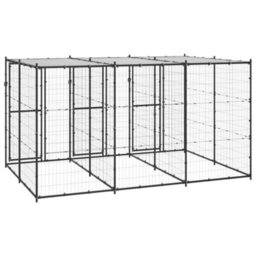 Berkfield Outdoor Dog Kennel Steel With Roof 7.26 M2 - thumbnail 4