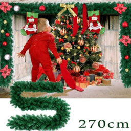 Christmas Led Rattan Garland Decorative, Christmas Garland Artificial Tree Rattan Banner Decoration Wreath - thumbnail 2