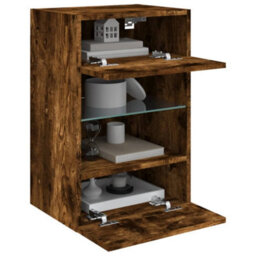 Walplus Tv Wall Cabinets With Led Lights 2 Pcs Smoked Oak 40X30X60.5 Cm - thumbnail 5