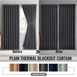 Blackout Eyelet Thermal Curtains Pair For Door And Window - thumbnail 2