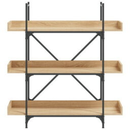 Berkfield Industrial Bookcase 3-Tier Sonoma Oak 100X33X108.5 Cm Engineered Wood - thumbnail 4