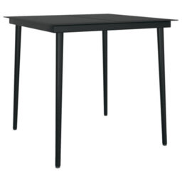 Walplus Garden Dining Table Black 80X80X74 Cm Steel And Glass - thumbnail 2