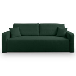 Furnishings For Less UK Mia 3 Seater Green Cord Fabric Sofa Bed Full Back Versatile Pull Out Bed - thumbnail 1