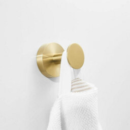Round Bottom Stainless Steel Clothes Hooks, Bathrobe Hooks, Gold Color, Brushed Finish - thumbnail 3