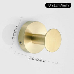 Round Bottom Stainless Steel Clothes Hooks, Bathrobe Hooks, Gold Color, Brushed Finish - thumbnail 2