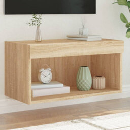 Walplus Tv Cabinet With Led Lights Sonoma Oak 60X30X30 Cm - thumbnail 1