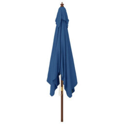 Berkfield Garden Parasol With Wooden Pole Azure Blue 300X300X273 Cm - thumbnail 4