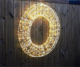 Xmas Haus 70X9Cm 2D White Metal Wreath With 1200 Warm White Led - thumbnail 2