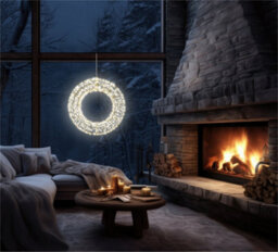 Xmas Haus 70X9Cm 2D White Metal Wreath With 1200 Warm White Led - thumbnail 5