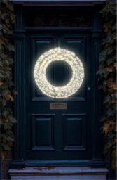 Xmas Haus 70X9Cm 2D White Metal Wreath With 1200 Warm White Led - thumbnail 6
