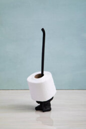 Orsina Fauna Black Elephant Toilet Roll Holder Art - thumbnail 4