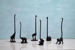 Orsina Fauna Black Elephant Toilet Roll Holder Art - thumbnail 6
