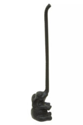 Orsina Fauna Black Elephant Toilet Roll Holder Art - thumbnail 1