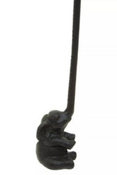 Orsina Fauna Black Elephant Toilet Roll Holder Art - thumbnail 8