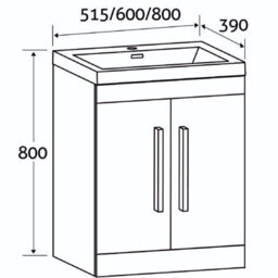 Plum&clay Novela Anthracite Grey Floor Standing Vanity Unit With Glass Basin (W)800mm - thumbnail 4