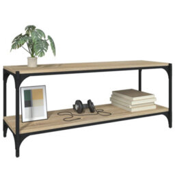 Berkfield Industrial Tv Cabinet Sonoma Oak 100X33X41 Cm Engineered Wood And Steel - thumbnail 4