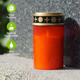 Nedis Battery Grave Candle Memorial With Flickering Tealight Remembrance Cemetery - thumbnail 4