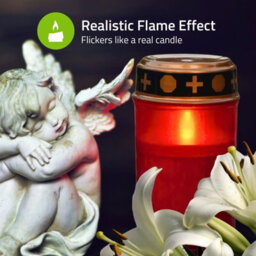 Nedis Battery Grave Candle Memorial With Flickering Tealight Remembrance Cemetery - thumbnail 5