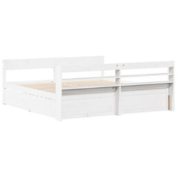 Berkfield Bed Frame Without Mattress White 180X200 Cm Super King Solid Wood Pine - thumbnail 8