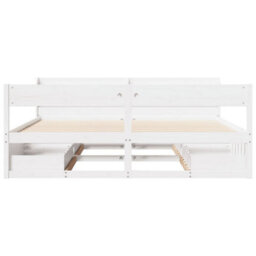 Berkfield Bed Frame Without Mattress White 180X200 Cm Super King Solid Wood Pine - thumbnail 4