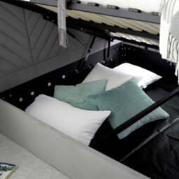 Sherlock Light Grey Velvet Ottoman Electric Media Tv Bed Frame - 5Ft King Size - thumbnail 6