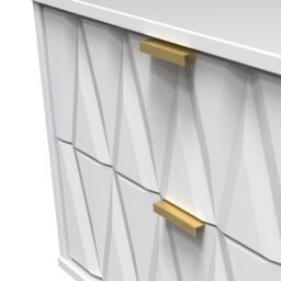 Pesaro Ready Assembled Matt White No Effect 2 Drawer Bedside Chest (H)525mm (W)570mm (D)395mm - thumbnail 5