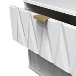 Pesaro Ready Assembled Matt White No Effect 2 Drawer Bedside Chest (H)525mm (W)570mm (D)395mm - thumbnail 6