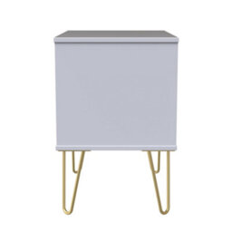 Pesaro Ready Assembled Matt White No Effect 2 Drawer Bedside Chest (H)525mm (W)570mm (D)395mm - thumbnail 1