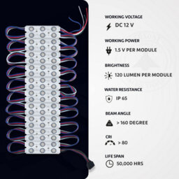 Led Injection Module  Smd Ip65 Waterproof Decorative Light  With Tape Adhesive Backside,rgb ,10 Pack - thumbnail 7