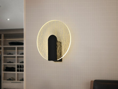 Luminosa Lighting Luminosa Auris Integrated Led Wall Lamp Black 3000K - Uk Stock - image 1