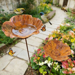 3.35In And 5.31In Bird Bath Feeder Station Outdoor Pedestal Garden Decor Arts Birdbath Water Bowl - thumbnail 3