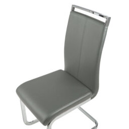 Beliani Set Of 2 Dining Chairs Greedin Faux Leather Grey - thumbnail 6