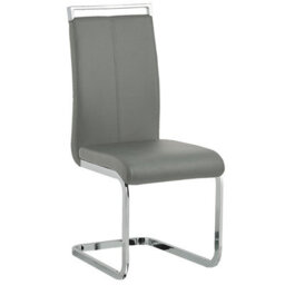 Beliani Set Of 2 Dining Chairs Greedin Faux Leather Grey - thumbnail 5