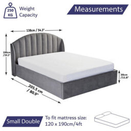 Home Treats Curved Ottoman Bed With Mattress Single Small Double Storage Bed - thumbnail 7