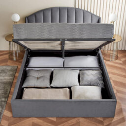 Home Treats Curved Ottoman Bed With Mattress Single Small Double Storage Bed - thumbnail 3