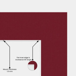 "Ak Frames Burgundy 8X8"" Picture Mount To Fit 6X6"" Aperture Size - Mount Board Only (No Frame Included)" - thumbnail 3
