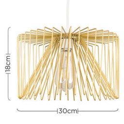 Valuelights Amadeus Modern Gold Non Electric Metal Wire Design Cylinder Shaped Light Shade (D)30Cm - thumbnail 6