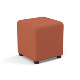 Faux Leather Cube Seating Mango Orange Faux Leather - thumbnail 4