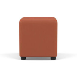 Faux Leather Cube Seating Mango Orange Faux Leather - thumbnail 3