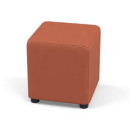 Faux Leather Cube Seating Mango Orange Faux Leather - thumbnail 5