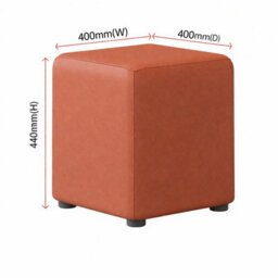 Faux Leather Cube Seating Mango Orange Faux Leather - thumbnail 2