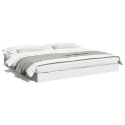 Berkfield Bed Frame Without Mattress White 180X200 Cm Super King Engineered Wood - thumbnail 2