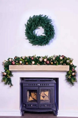 Christmas Tree World 180Cm Decorated Mixed Pine Garland With Bronze & Copper Baubles - image 1