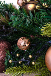 Christmas Tree World 180Cm Decorated Mixed Pine Garland With Bronze & Copper Baubles - thumbnail 8