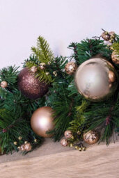 Christmas Tree World 180Cm Decorated Mixed Pine Garland With Bronze & Copper Baubles - thumbnail 9