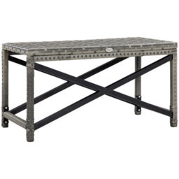 Outsunny Pe Wicker Outdoor Coffee Table, Rattan Side Table W/ Plastic Board - thumbnail 2