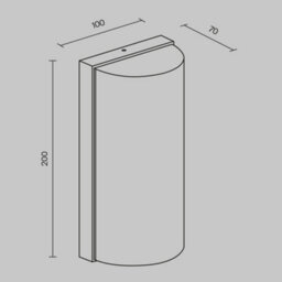 Luminosa Lighting Luminosa Badd Rounded Outdoor Flush Wall Lamp Graphite 3000K 700Lm Ip54 - thumbnail 3